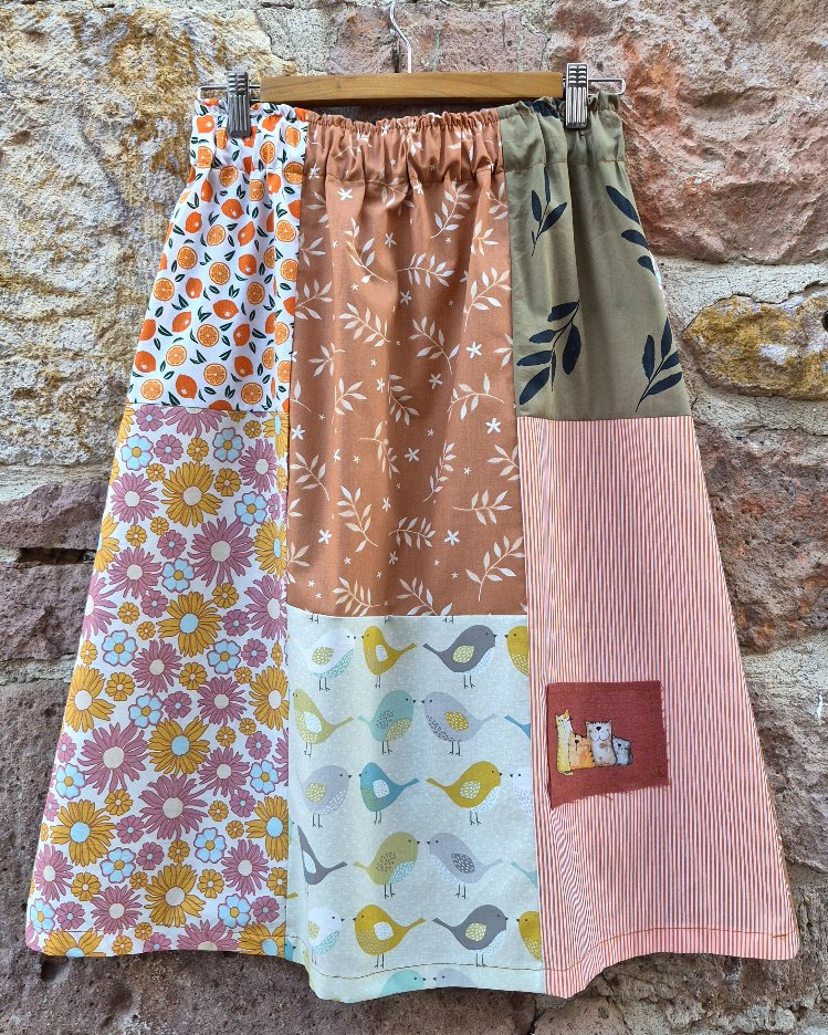 Dostluk Midi Patchwork Etek