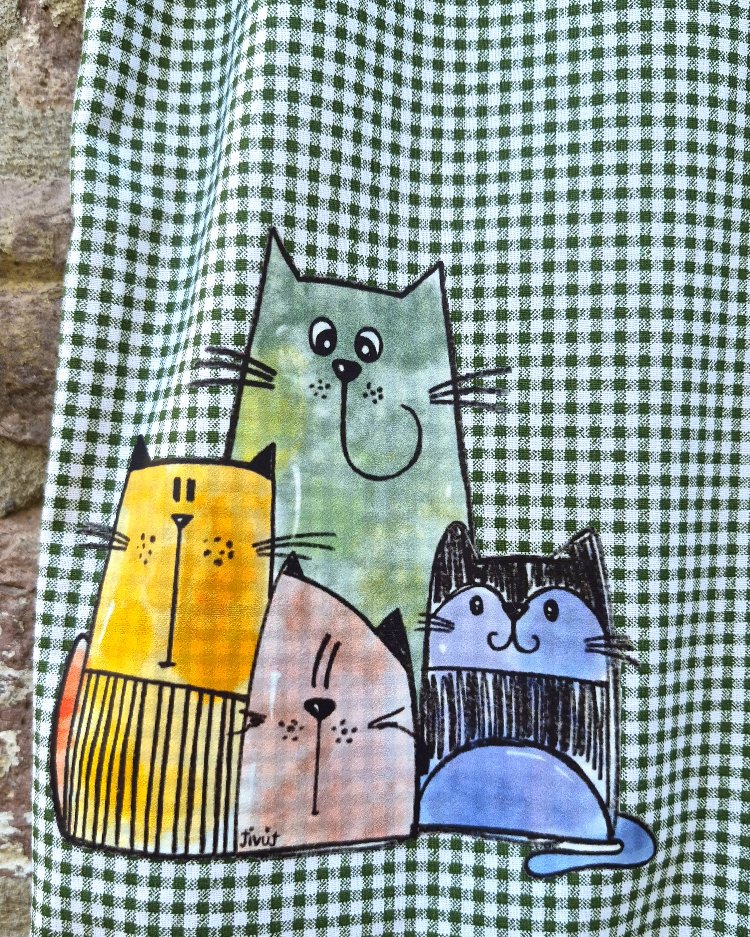Kedi Ailesi Desenli Pötikare Pantolon
