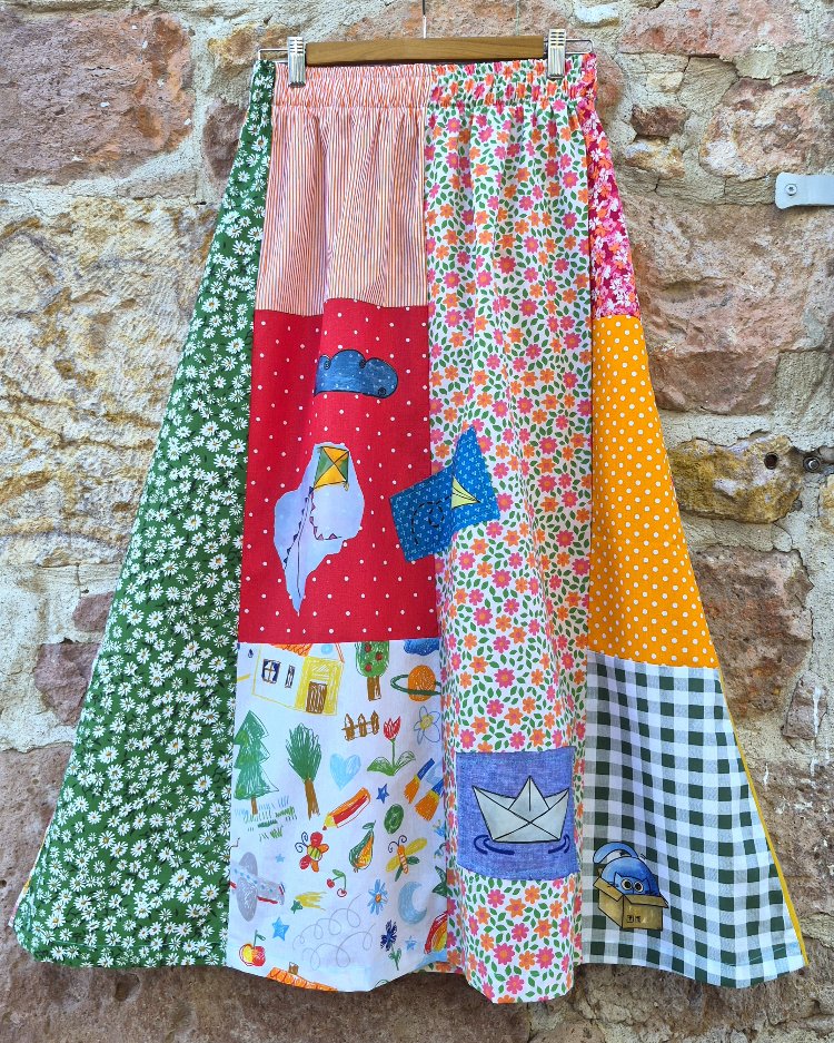 Çocukluk Uzun Patchwork Etek
