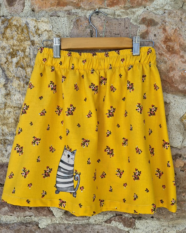 Çizgili Kedi Çocuk Eteği
