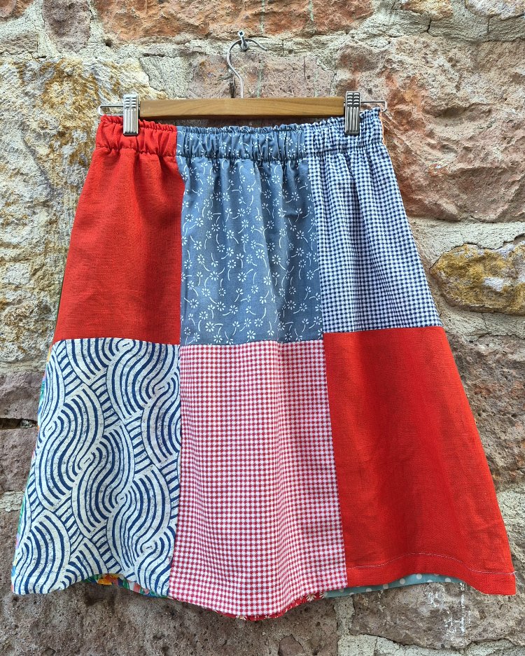 Deniz Saçlı Kız Patchwork Etek