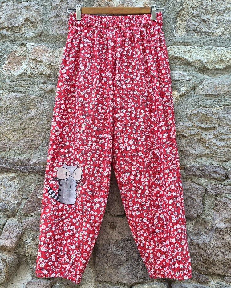 Gözlüklü Kedili Pantolon
