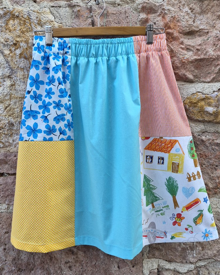 Kuşlar ve Kediler Patchwork Etek