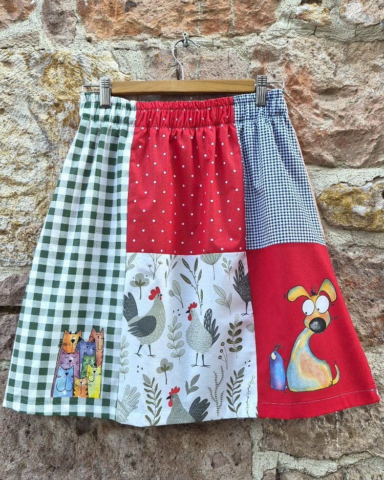 Köpüş ve Kuş Patchwork Etek