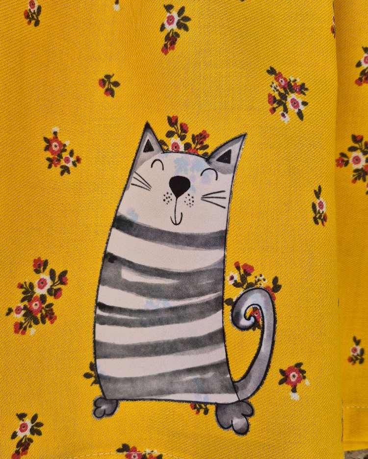 Çizgili Kedi Çocuk Eteği