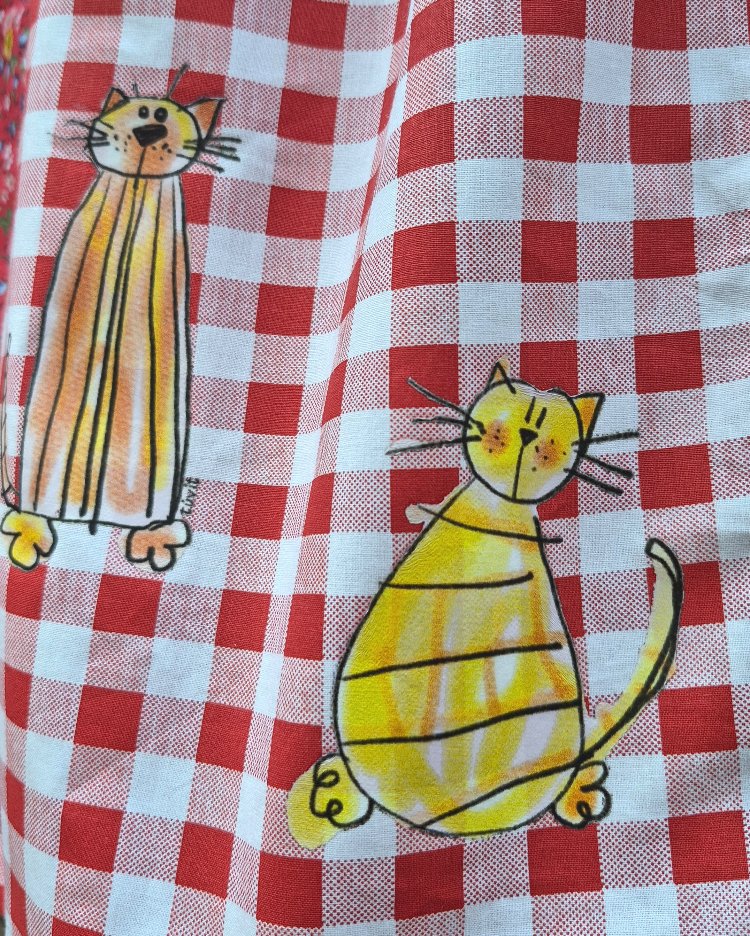 Çocuk Çizimli Patchwork Etek