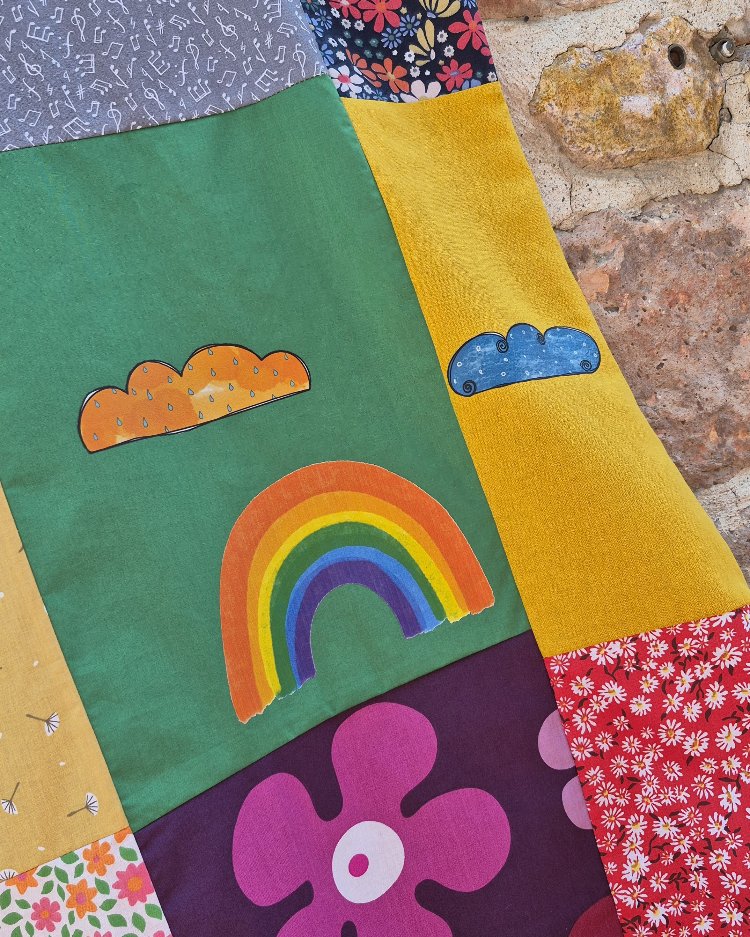 Gökkuşağı Patchwork Elbise