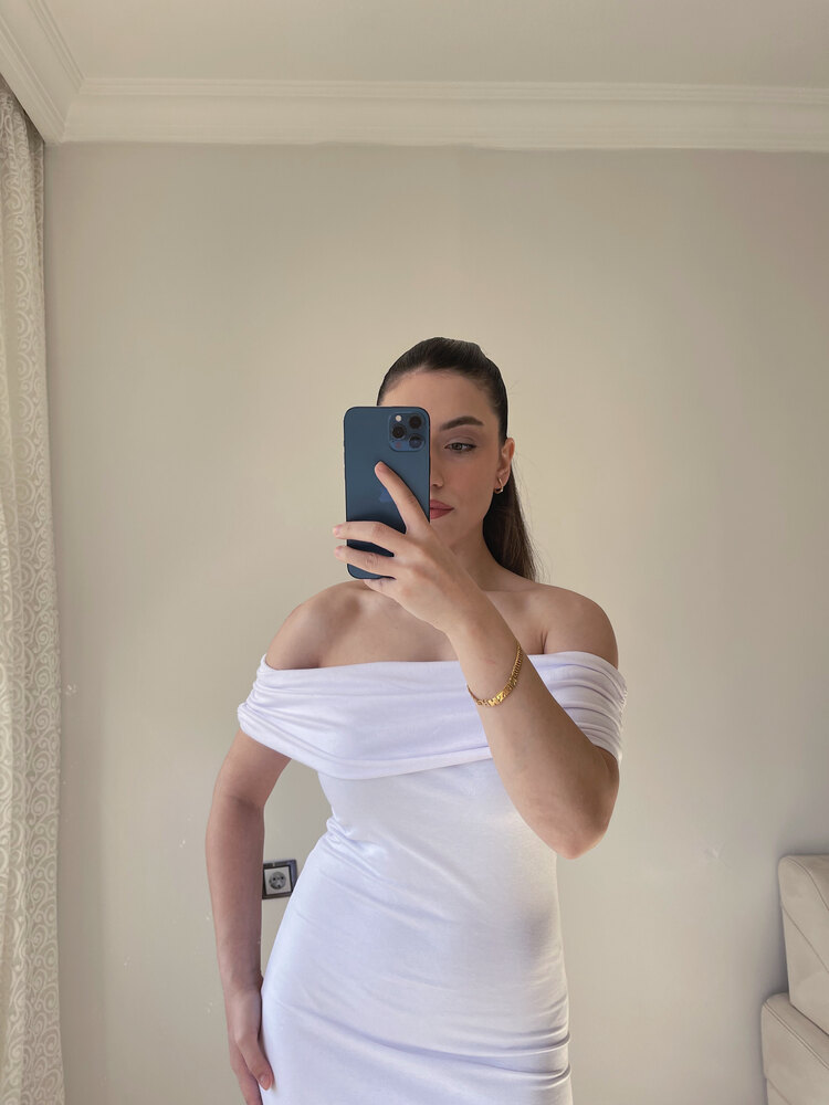 MADONNA YAKA ASTARLI MAXI ELBİSE