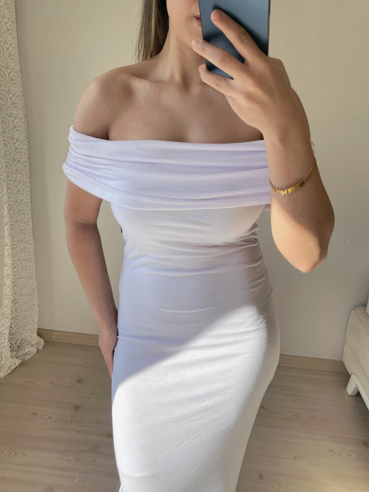 MADONNA YAKA ASTARLI MAXI ELBİSE
