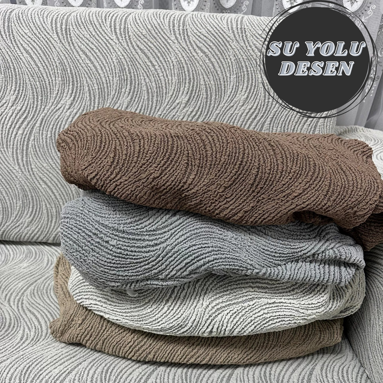 DOKUMA JAKAR 3+3+1+1 KOLTUK ÖRTÜSÜ TAKIMI (SU YOLU DESEN)