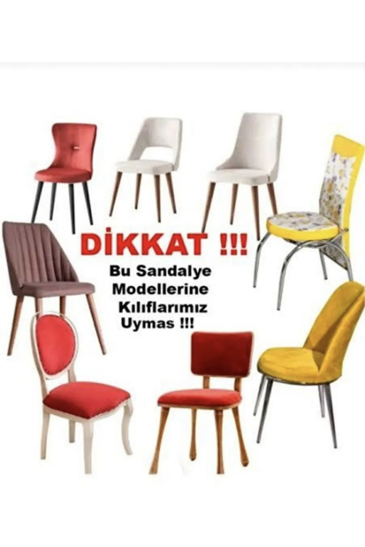 Bürümcük Etekli Likralı Sandalye Kılıfı – 6 Adet
