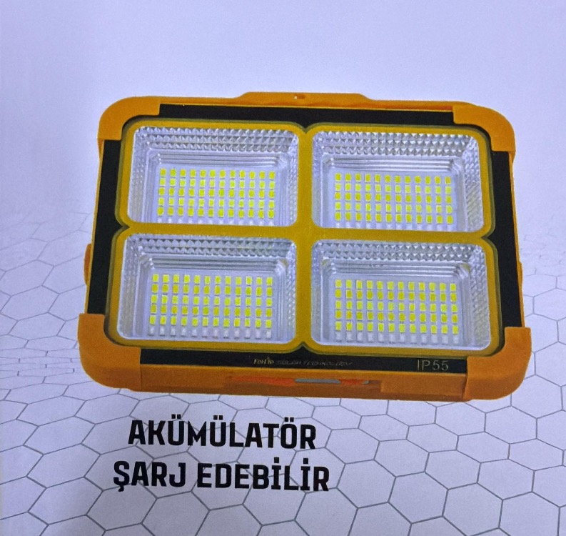 200w 6400k Taşınabilir Şarjlı Solar Projektör