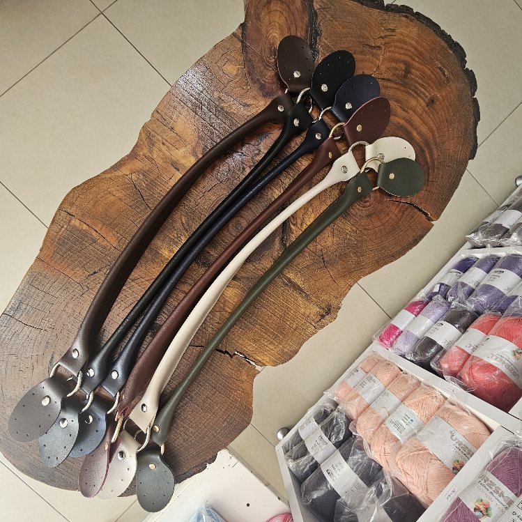 Kulaklı Deri Çanta Sapı