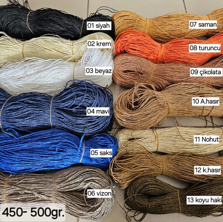 Kağıt İplik 450-500 gr. (TEK RENK)