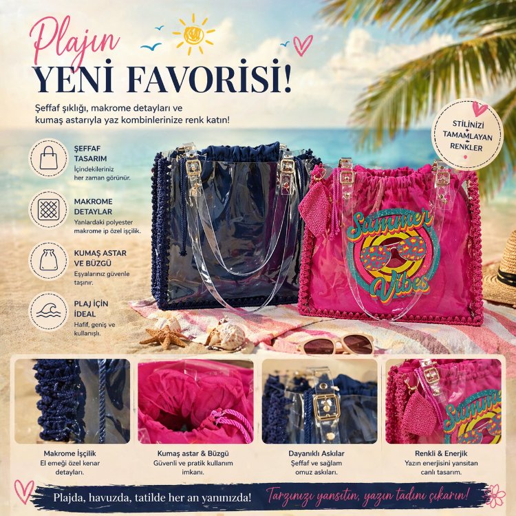 Şeffaf Yazlık Plaj Çantası