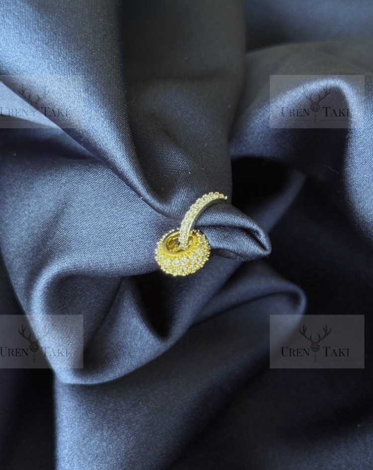 Özel Seri Xuping Gümüs- Gold Zirkon Tasli Minimal Kupe