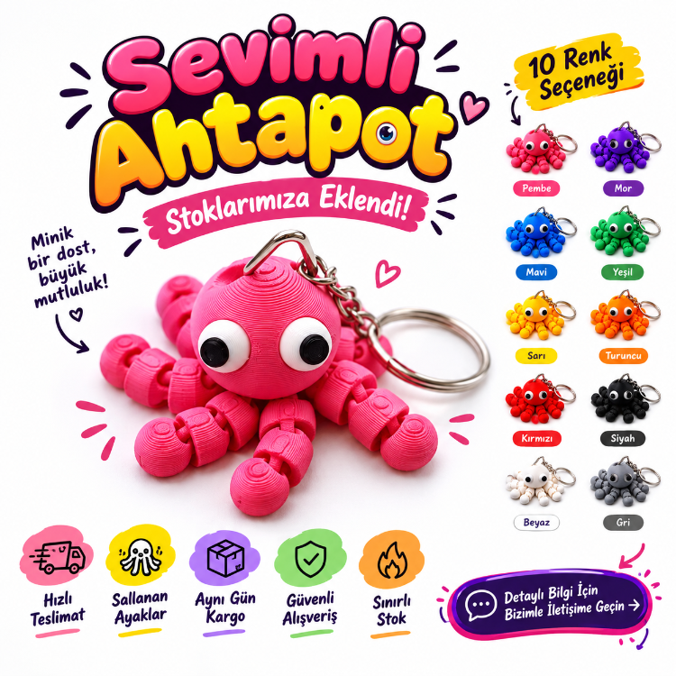 Sevimli Ahtapot Anahtarlık