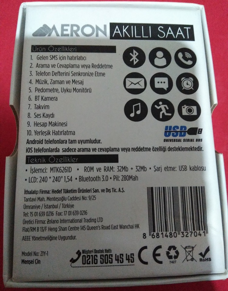 AERON Eski Nesil Akıllı Saat (Açıklamayı okuyunuz, Kordonsuz, Arama ve ses kayıt özelliği )