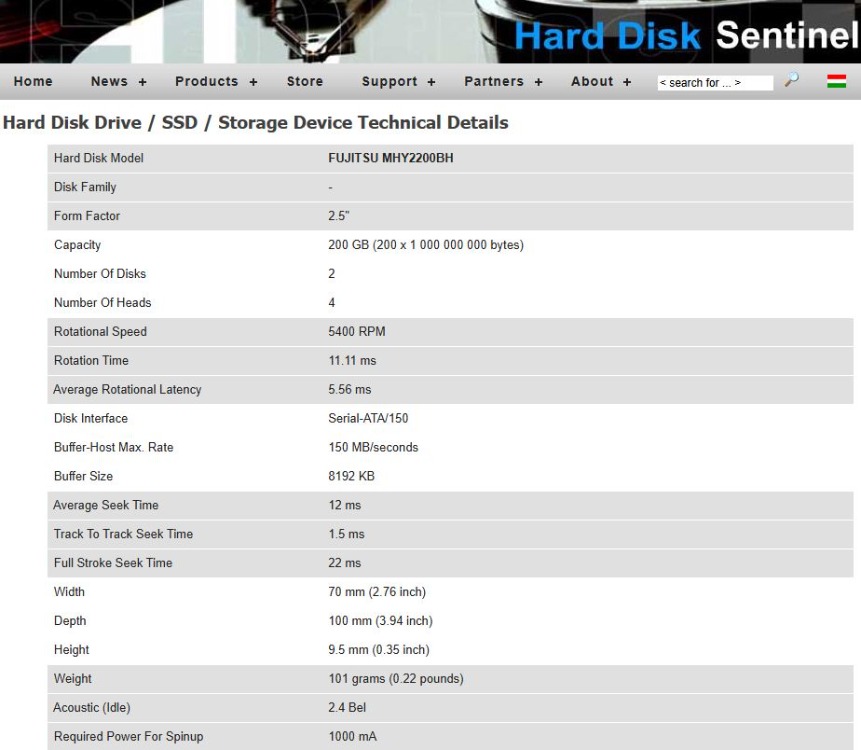 FUJITSU 200 GB 2.5” SATA Laptop Hard Disk (Sağlık 100 , Sorunsuz)