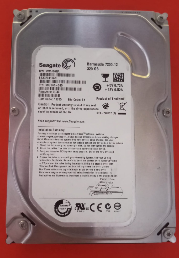 Seagate 320 GB 3.5” SATA Hard Disk (Sağlık 100 , 7200RPM ile hızlı , Sorunsuz , İkinci El)