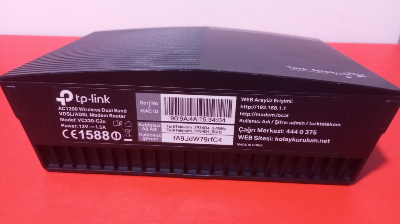 Tp-link VC220-G2u 5Ghz Yeni nesil VDSL Modem (Başarılı ürün , Kılavuzlu)