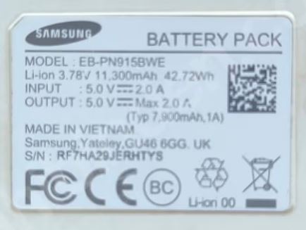 SAMSUNG Powerbank Şarj cihazı ( Tek sefer dolum yapar , Kablosuyla, İkinci el)