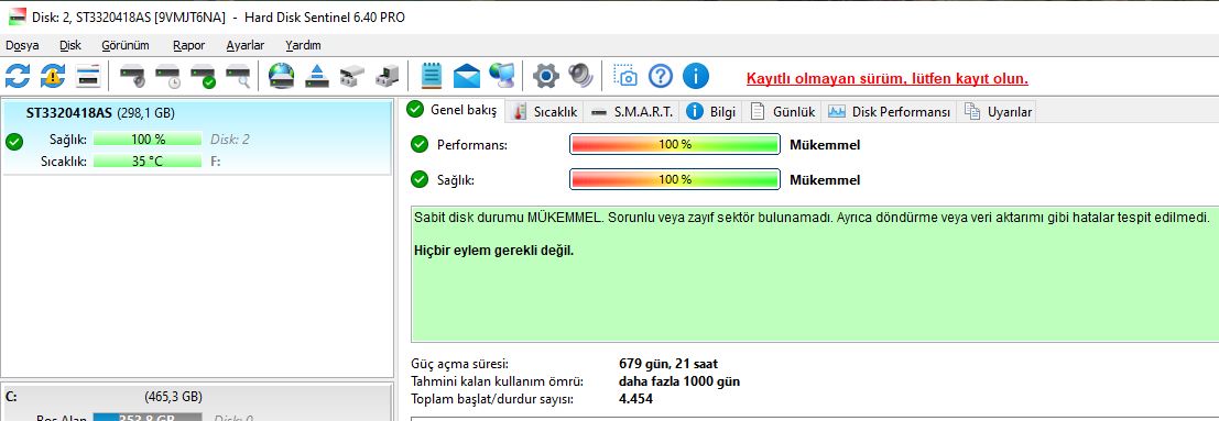 Seagate 320 GB 3.5” SATA Hard Disk (Sağlık 100 , 7200RPM ile hızlı , Sorunsuz , İkinci El)