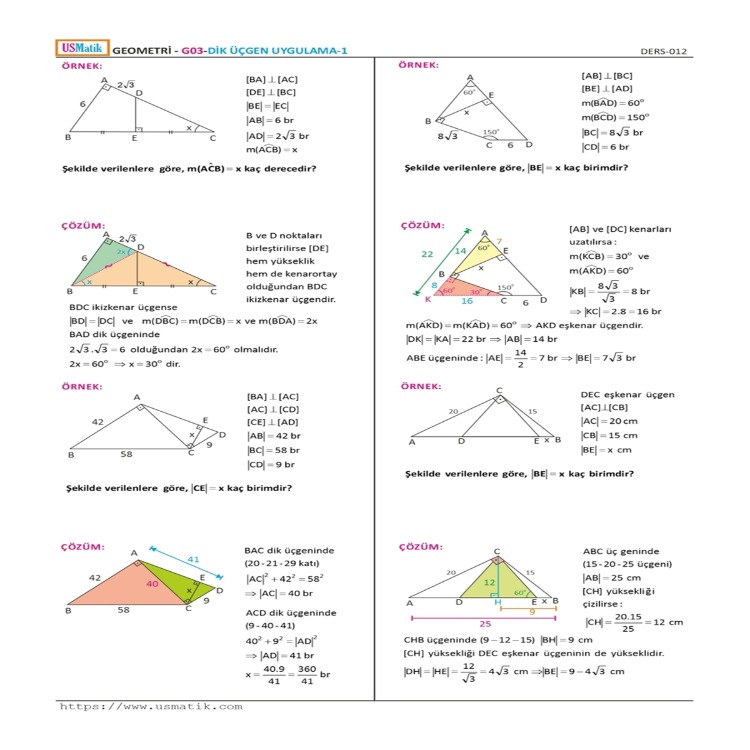 YKS 69 DERSTE GEOMETRİ Konu Kavrama Kitabı