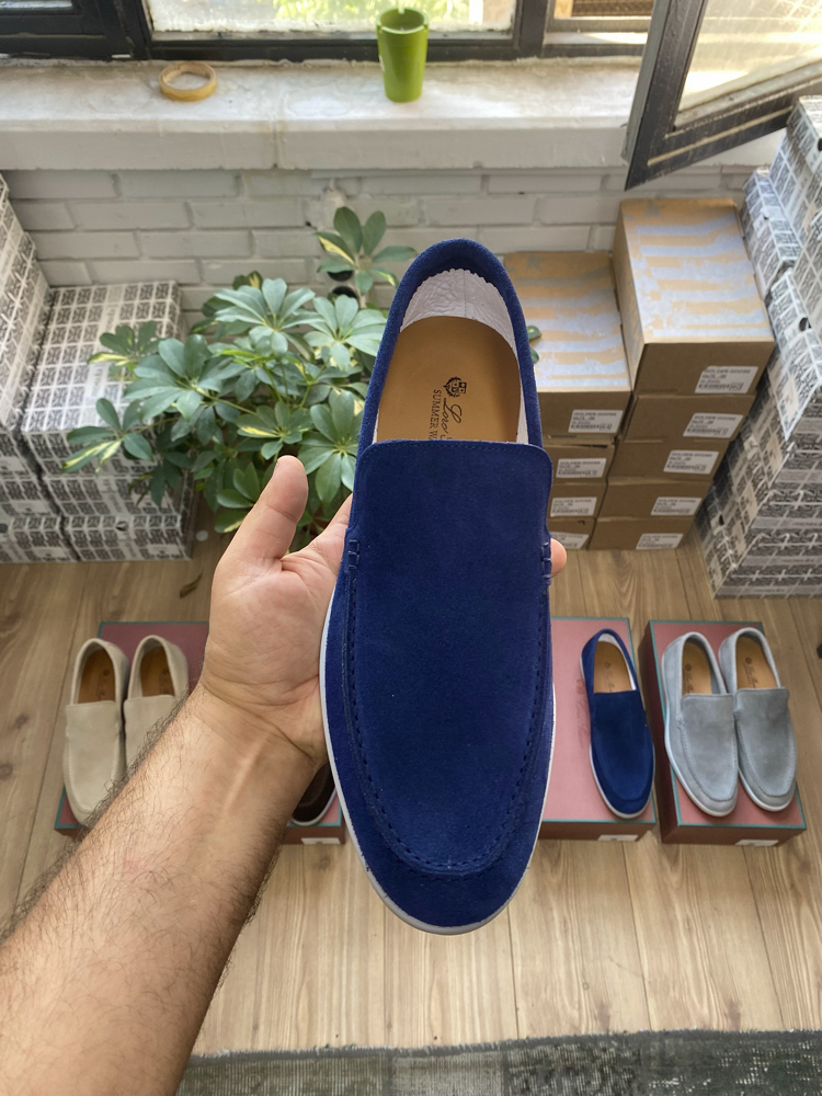 Lacivert Süet Erkek Loafer | %100 Hakiki Dana Derisi Premium Günlük 