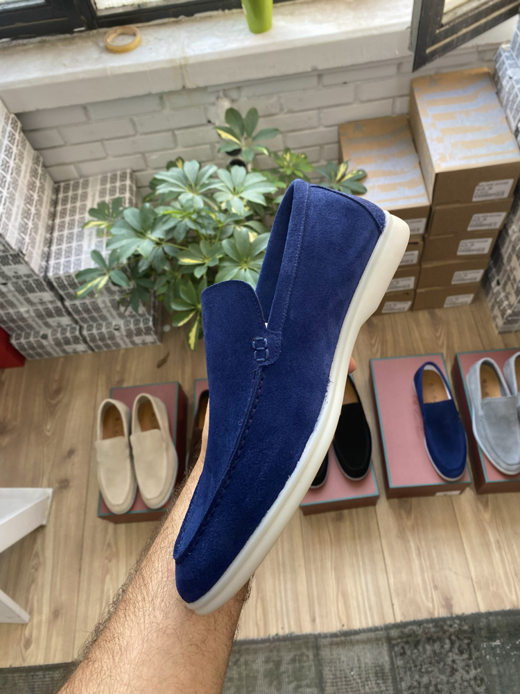Lacivert Süet Erkek Loafer | %100 Hakiki Dana Derisi Premium Günlük 