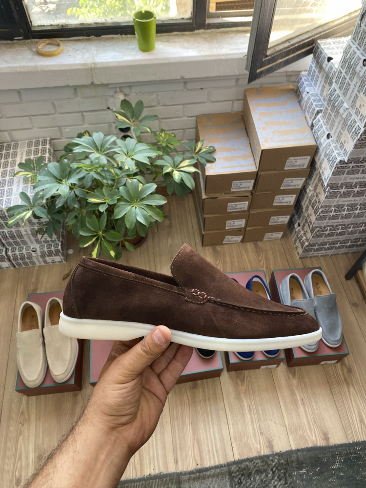 Kahverengi Süet Erkek Loafer | %100 Hakiki Dana Derisi Günlük Premium