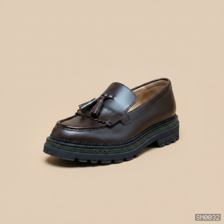 Premium Kahve Püsküllü Loafer