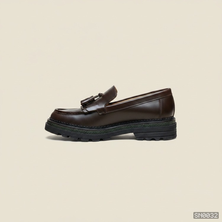 Premium Kahve Püsküllü Loafer
