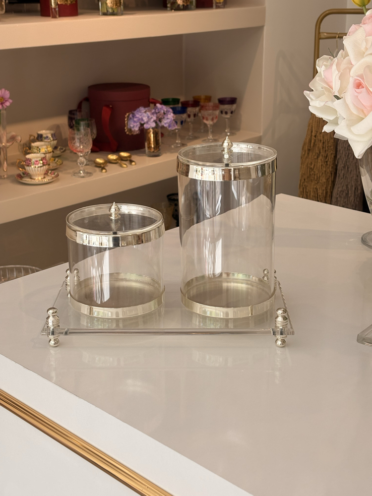 Gümüş Standlı kavanoz set 