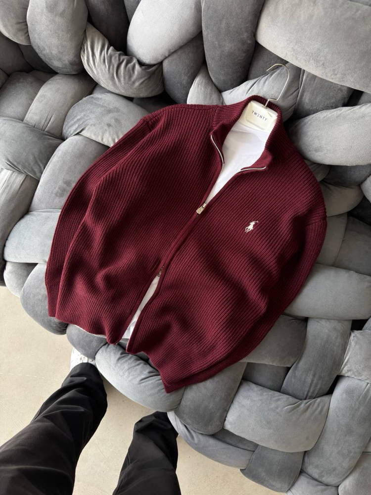 Bordo-RL-Triko Hırka