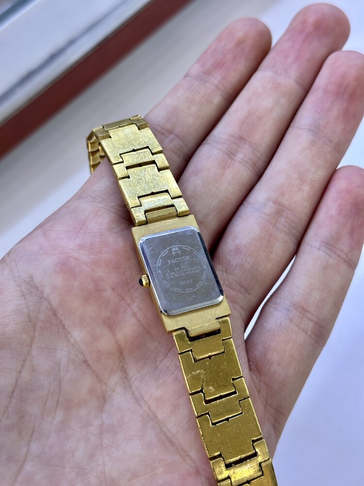 Factor Goldia Swiss 22 Ayar Altın Kaplama Pilli Saat