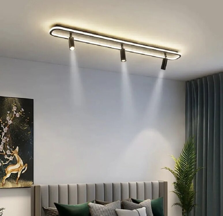 ELİPS PLAFONYER LED AVİZE 16x100 cm 3 SPOTLU