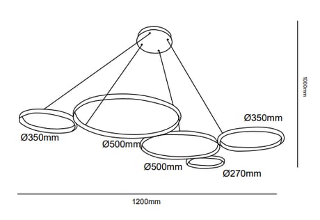 Led Sarkıt Avize 5'li Çember 
