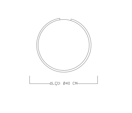 Kesik Yuvarlak Led Plafonyer Ø40 CM