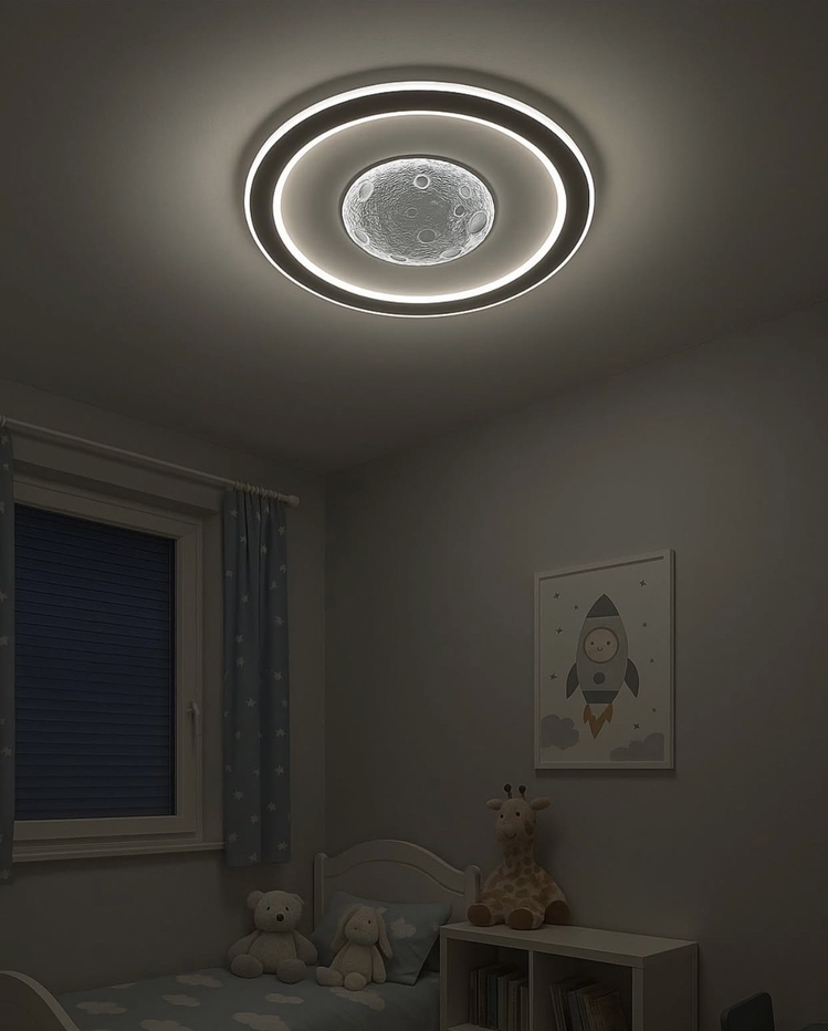 PLAFONYER LED AVİZE AY GÖRÜNÜMLÜ 40 cm