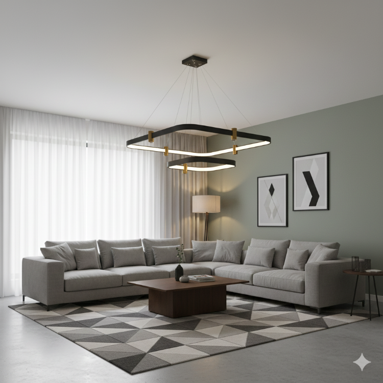 Sarkıt Led Avize İkili Kare