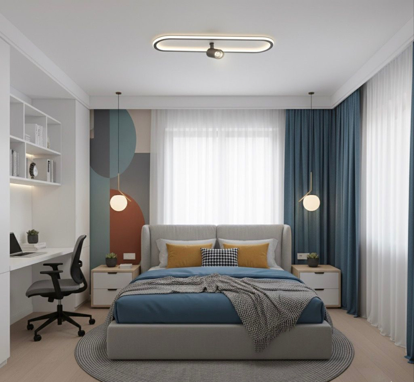 ELİPS PLAFONYER LED AVİZE 16x40 cm 1 SPOTLU