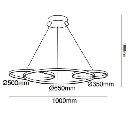 Led Sarkıt Avize 3'lü Çember Model