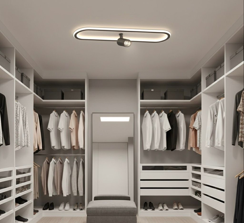 ELİPS PLAFONYER LED AVİZE 16x40 cm 1 SPOTLU