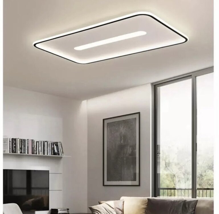 PLAFONYER LED AVİZE ORTASI IŞIKLI 90x60 cm