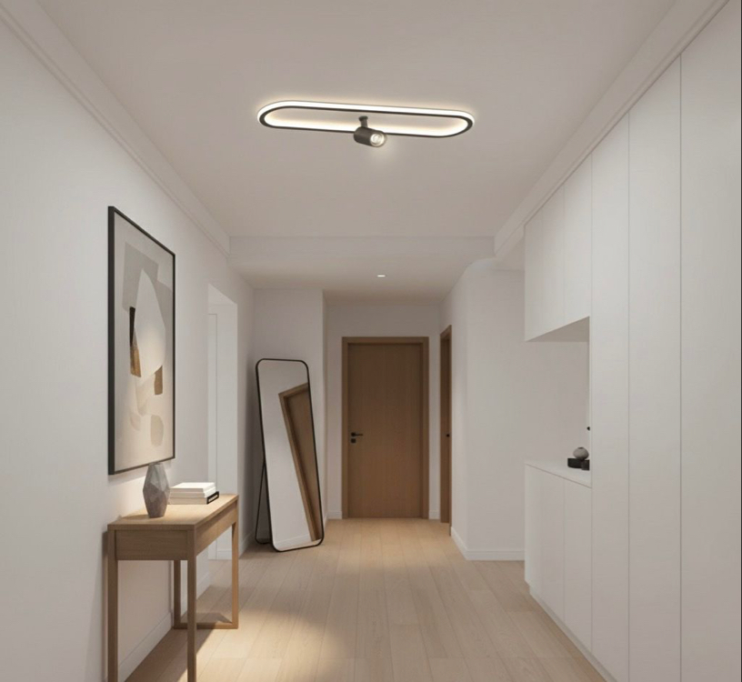 ELİPS PLAFONYER LED AVİZE 16x40 cm 1 SPOTLU