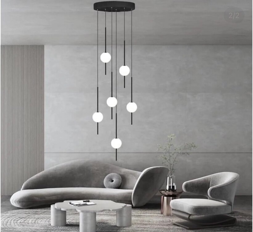 LED AKRİLİK TOP SARKIT AVİZE 6 lı
