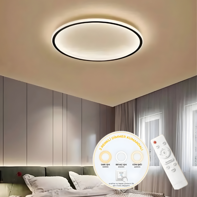 PLAFONYER LED AVİZE 3 IŞIKLI İÇE DIŞA IŞIKLI 60 ÇAP