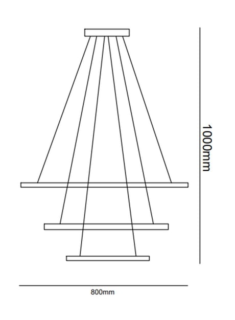 Led Sarkıt Avize 3'lü Dikdörtgen Model