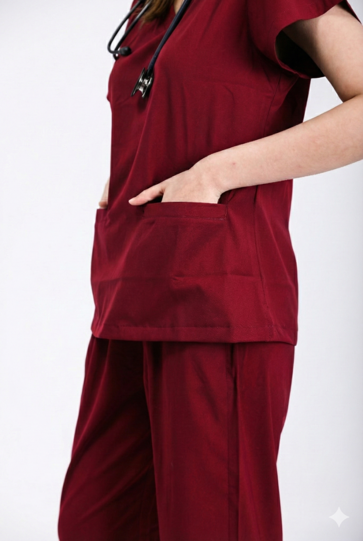 Classic Comfort Serisi Kadın Uniforma - Bordo